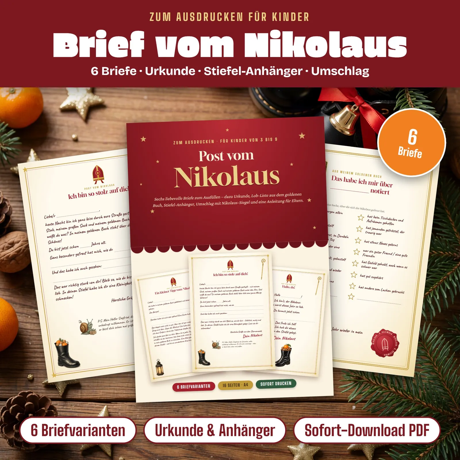 Nikolausbrief zum Ausdrucken – Post vom Nikolaus für Kinder – Titelbild
