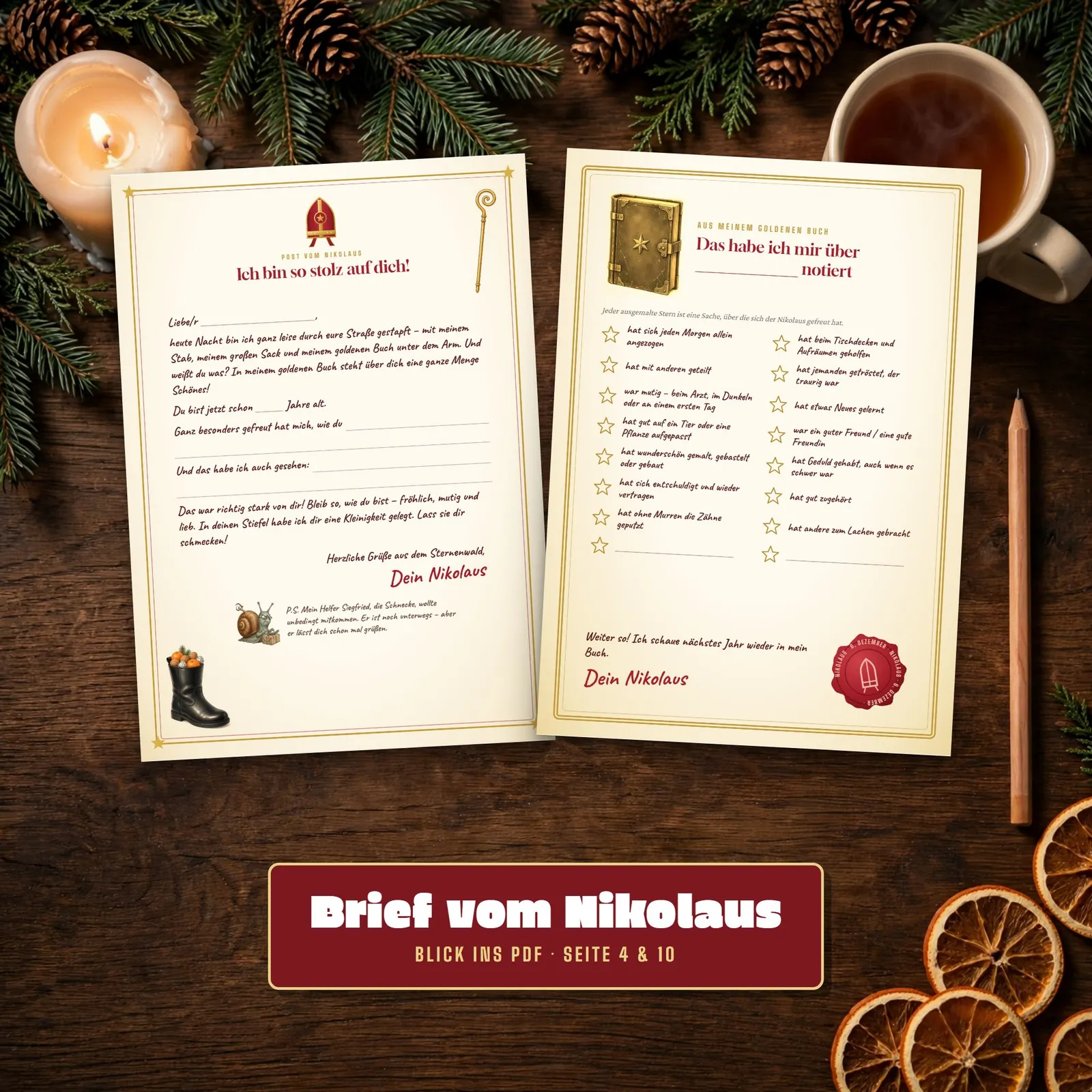 Nikolausbrief zum Ausdrucken – Post vom Nikolaus für Kinder – Einblick 2