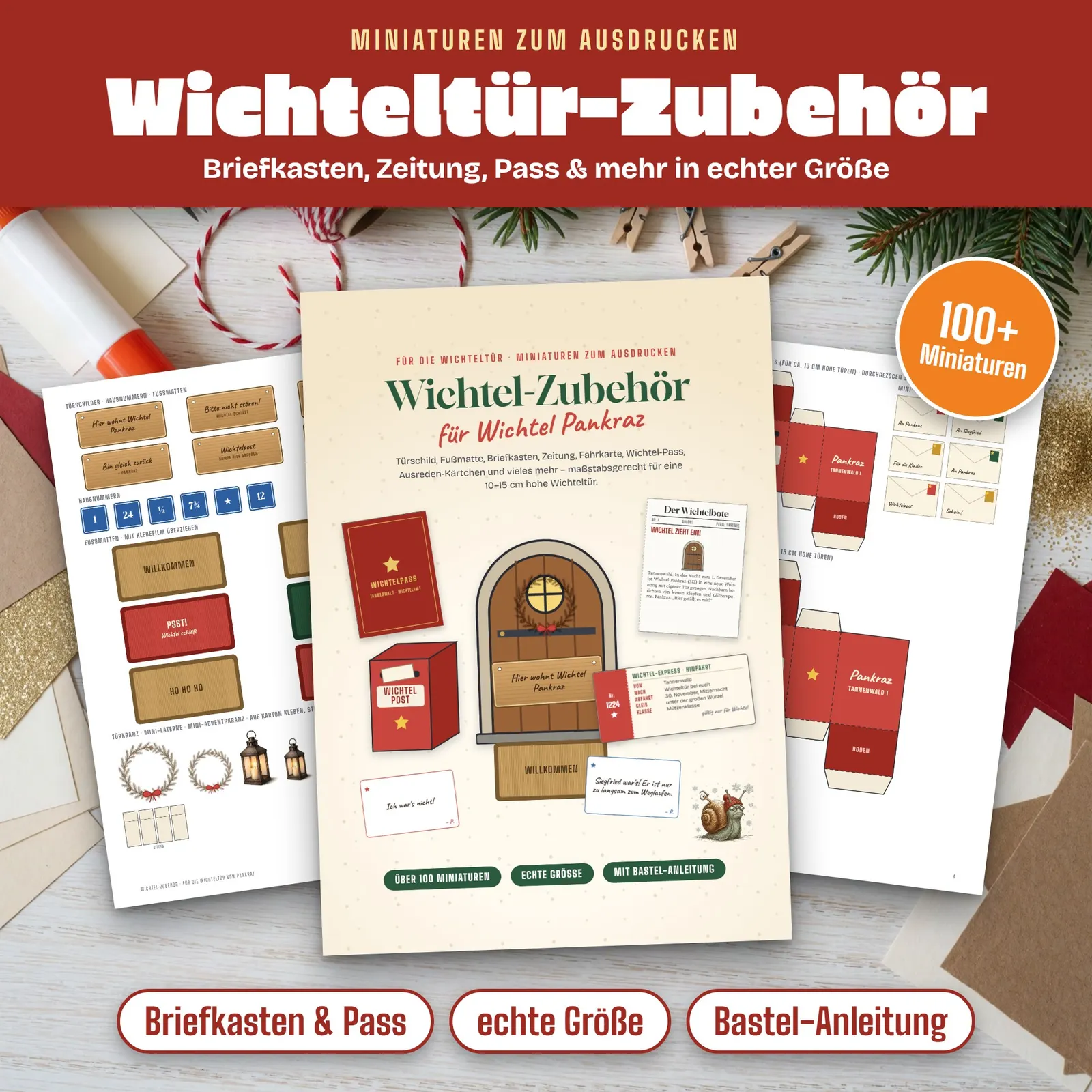 Wichteltür-Zubehör zum Ausdrucken – über 100 Wichtel-Miniaturen Wichteltür-Zubehör zum Ausdrucken – über 100 Wichtel-Miniaturen – Titelbild
