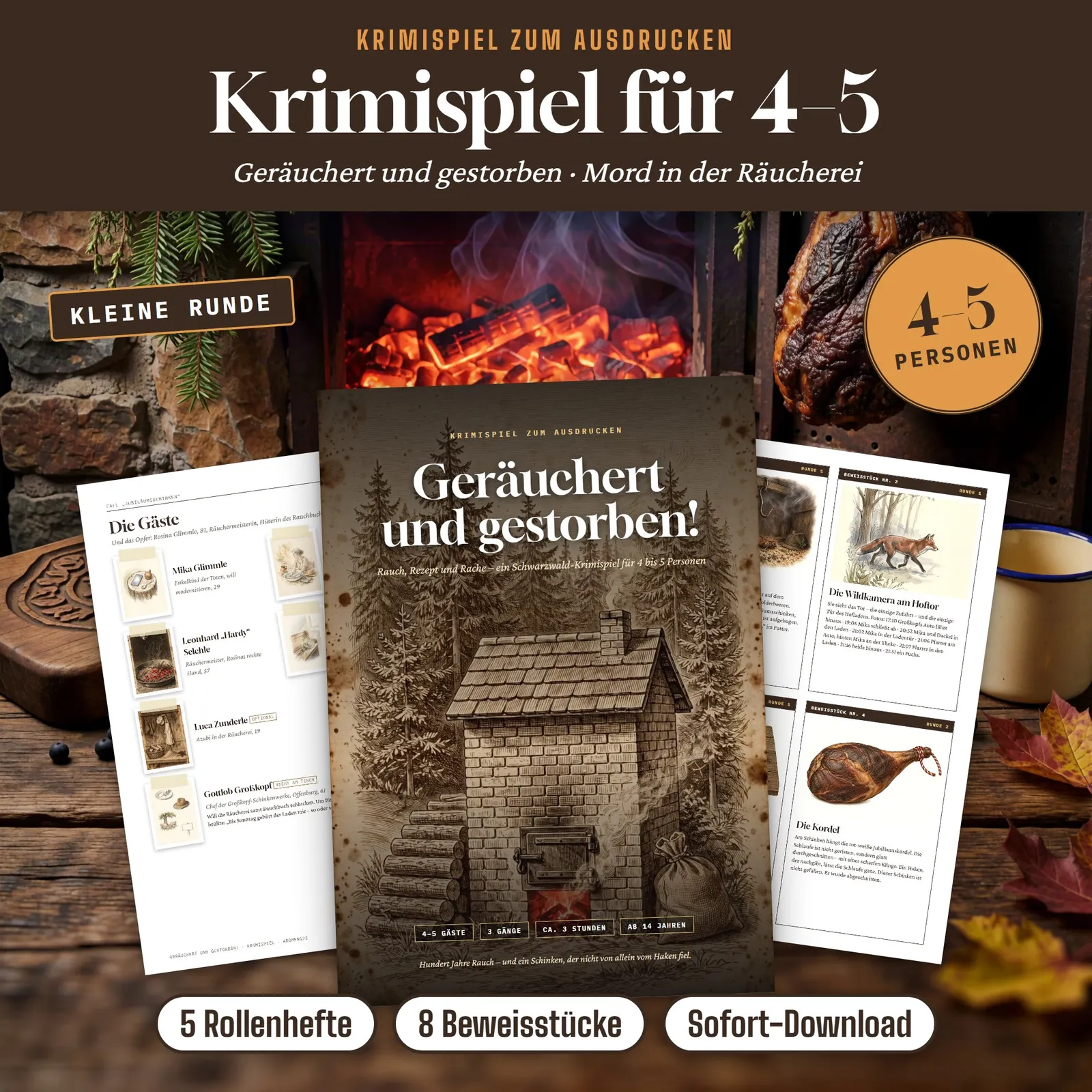 Krimi-Party für 4 Personen – Geräuchert und gestorben! – Titelbild