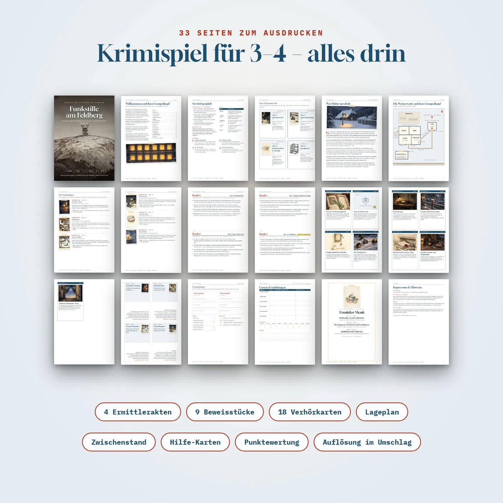 Krimispiel für 3 Personen – Funkstille am Feldberg – Einblick 1