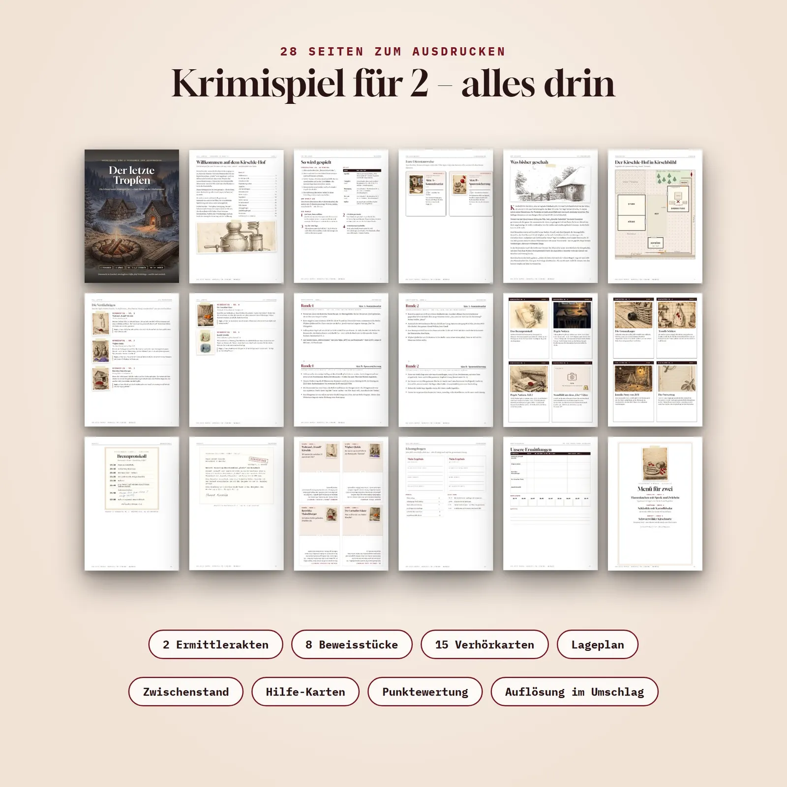 Krimi für zwei zum Ausdrucken – Der letzte Tropfen – Einblick 1