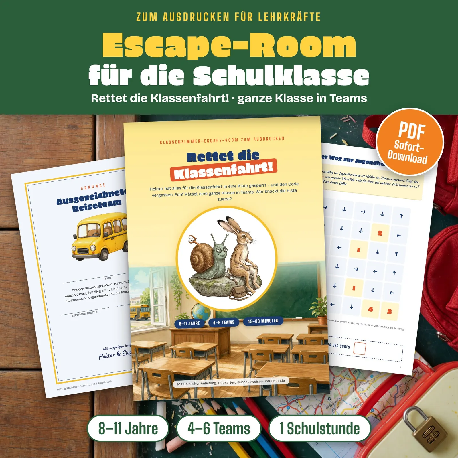 Escape Room für die Schule – Rettet die Klassenfahrt! – Titelbild