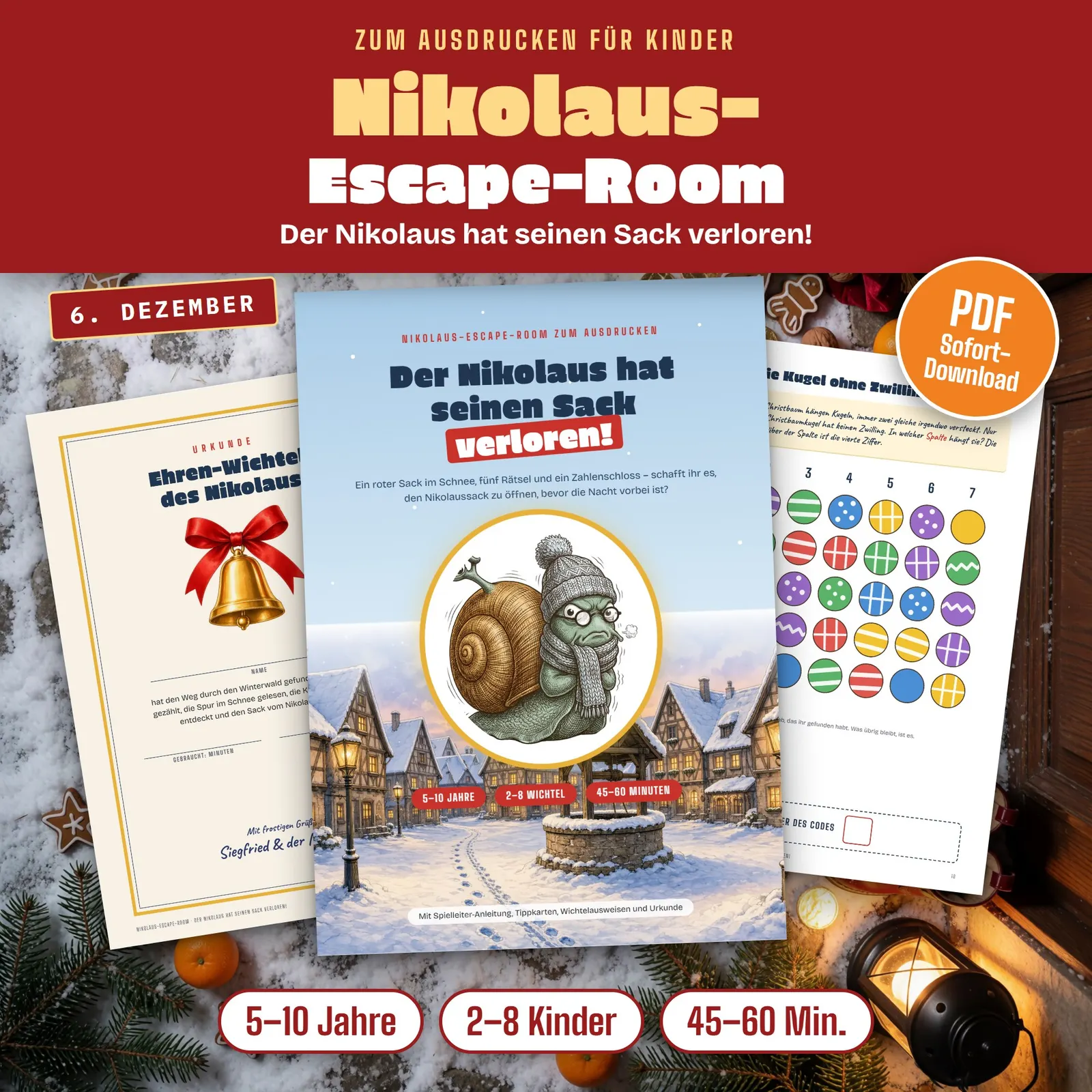Nikolaus-Escape-Room – Der Nikolaus hat seinen Sack verloren! – Titelbild