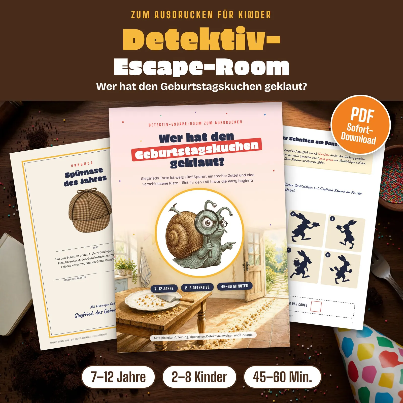 Detektiv-Escape-Room – Wer hat den Geburtstagskuchen geklaut? – Titelbild