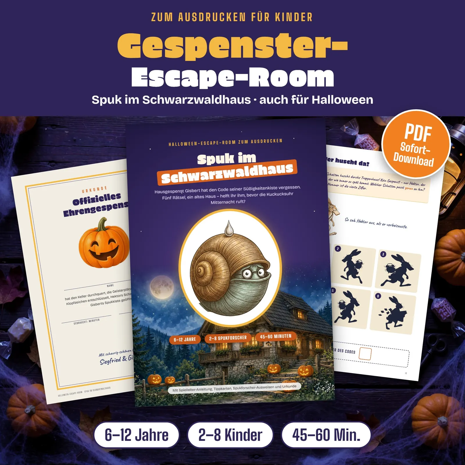 Halloween-Escape-Room für Kinder – Spuk im Schwarzwaldhaus – Titelbild