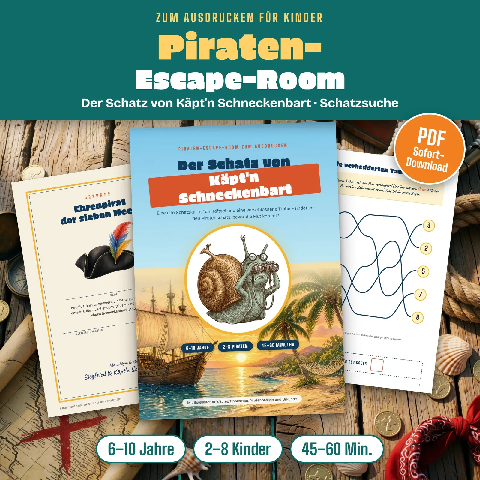 Piraten-Escape-Room – Der Schatz von Käpt’n Schneckenbart – Titelbild