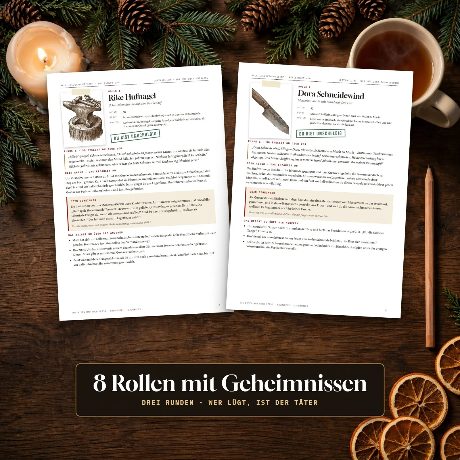 Krimi-Party-Spiel zum Ausdrucken – Das Eisen war noch heiß – Einblick 2