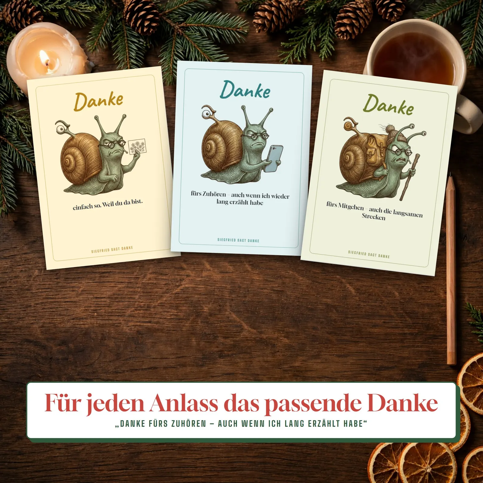 Dankeskarten zum Ausdrucken – Siegfried sagt Danke – Einblick 2