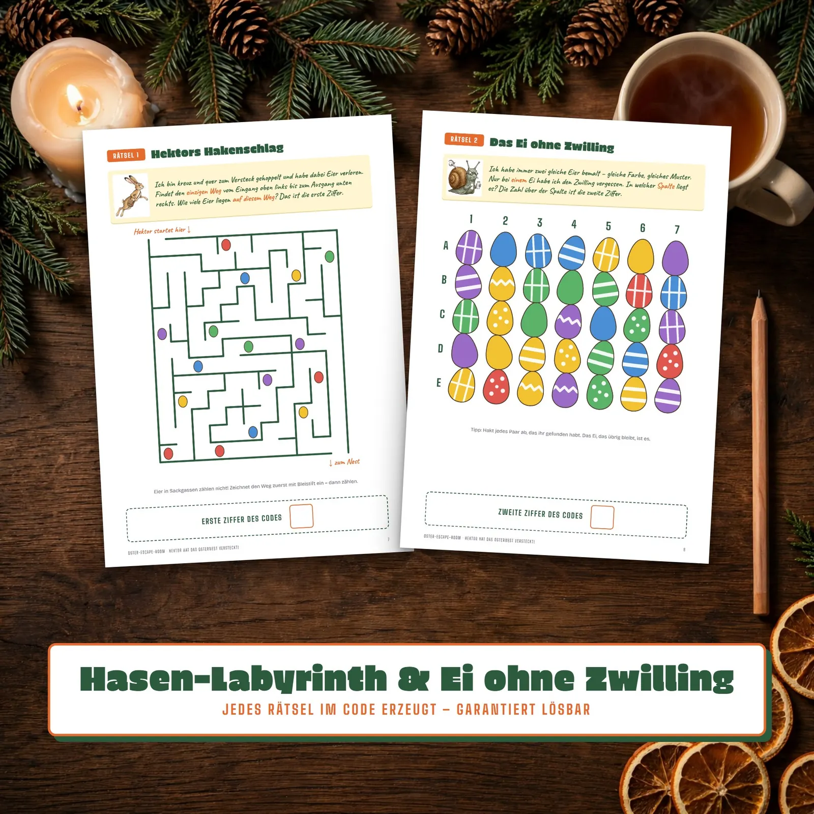 Oster-Escape-Room für Kinder zum Ausdrucken – Hektors Osternest Oster-Escape-Room für Kinder zum Ausdrucken – Hektors Osternest – Einblick 2