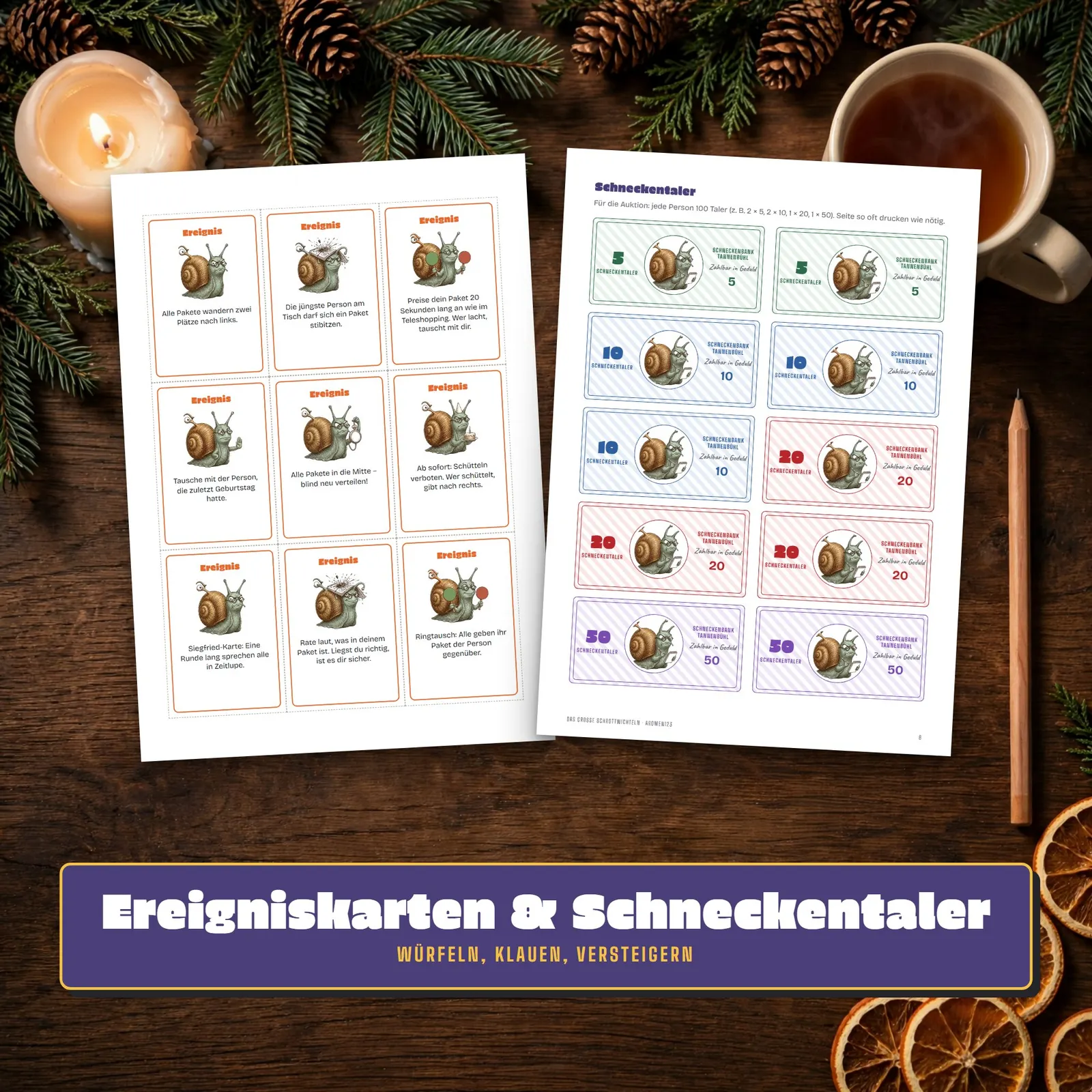Schrottwichteln Spielset zum Ausdrucken – Das große Schrottwichteln Schrottwichteln Spielset zum Ausdrucken – Das große Schrottwichteln – Einblick 2