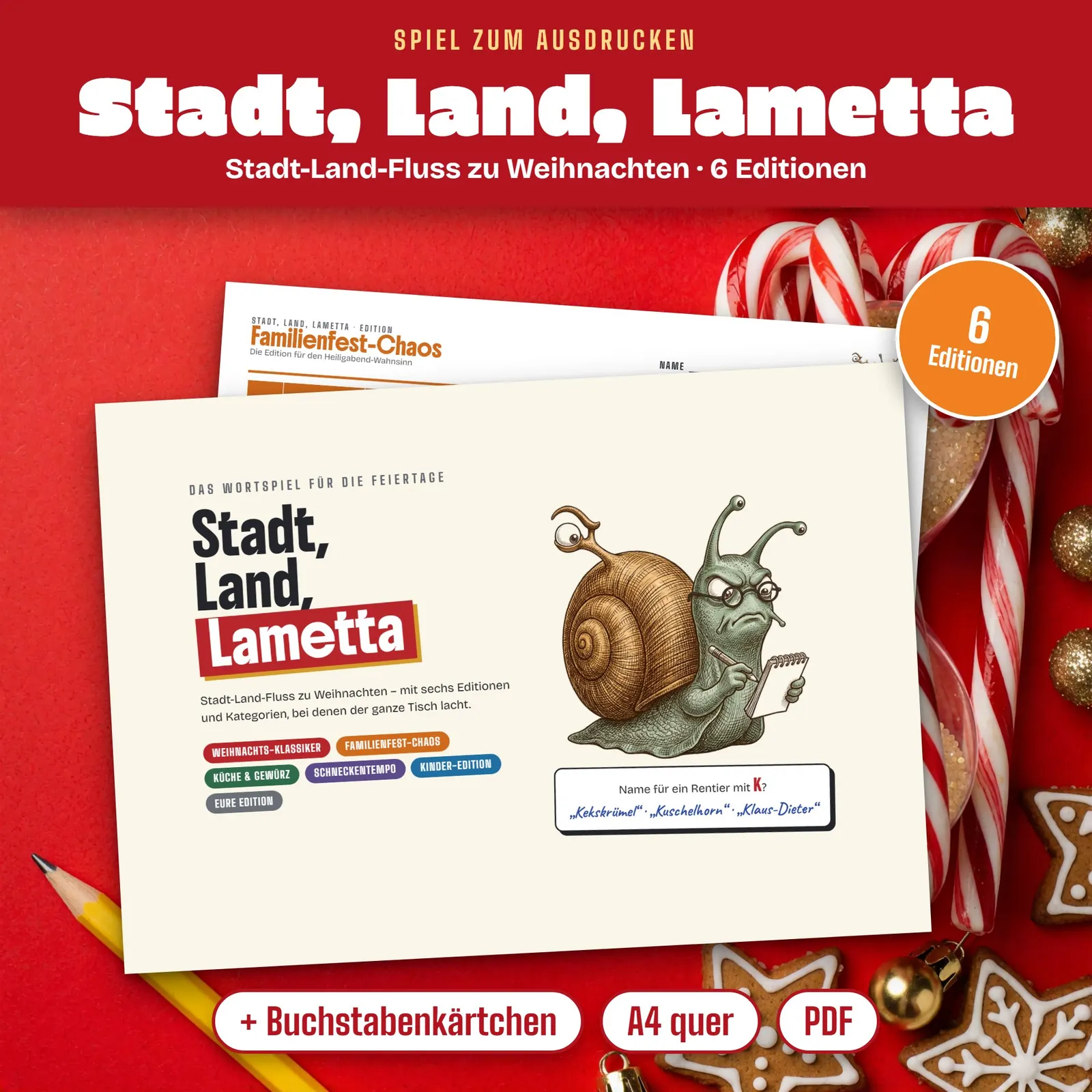 Stadt-Land-Fluss Weihnachten zum Ausdrucken in 6 Editionen Stadt-Land-Fluss Weihnachten zum Ausdrucken in 6 Editionen – Titelbild