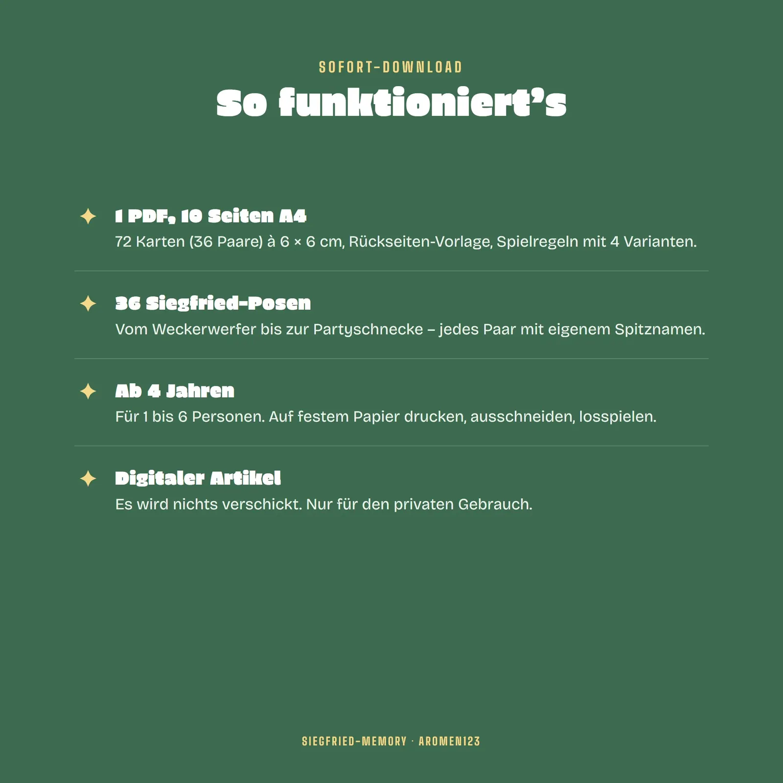 Memory zum Ausdrucken – Siegfried-Memory mit 36 Schnecken-Paaren – Einblick 4