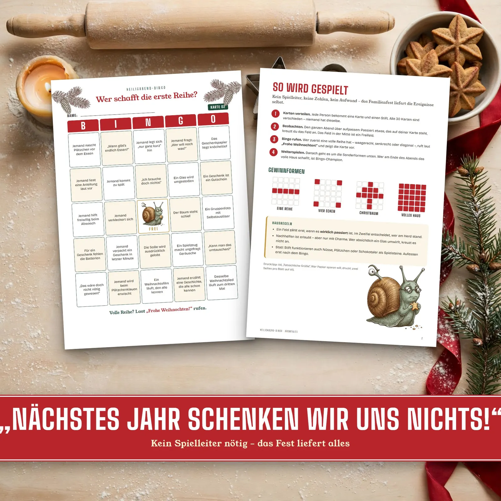 Weihnachtsbingo zum Ausdrucken – Heiligabend-Bingo für die Familie Weihnachtsbingo zum Ausdrucken – Heiligabend-Bingo für die Familie – Einblick 2