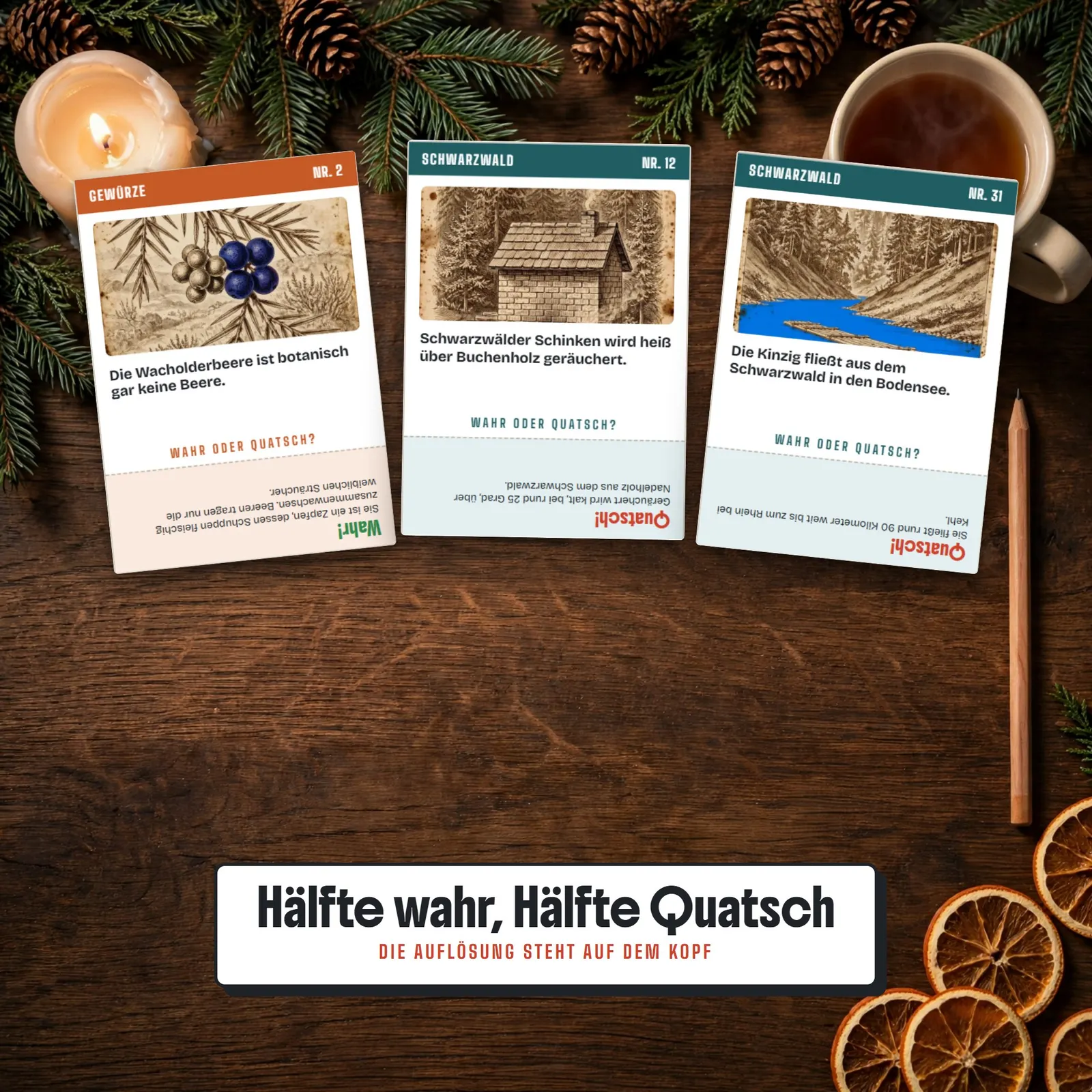 Quizkarten zum Ausdrucken – Wahr oder Quatsch? Düfte und Schwarzwald – Einblick 2