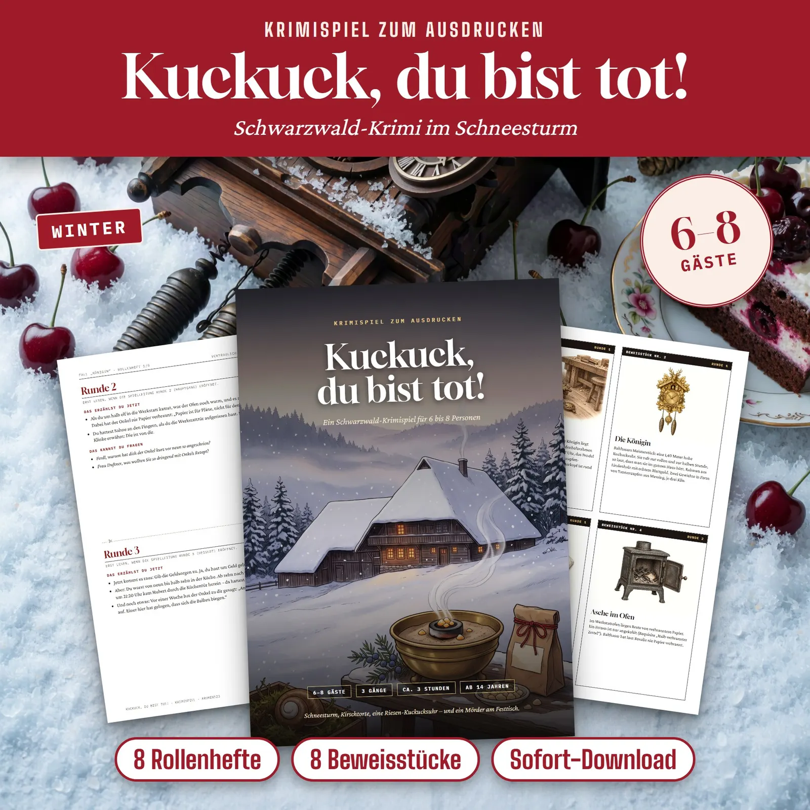 Krimispiel zum Ausdrucken – Kuckuck, du bist tot! Krimispiel zum Ausdrucken – Kuckuck, du bist tot! – Titelbild