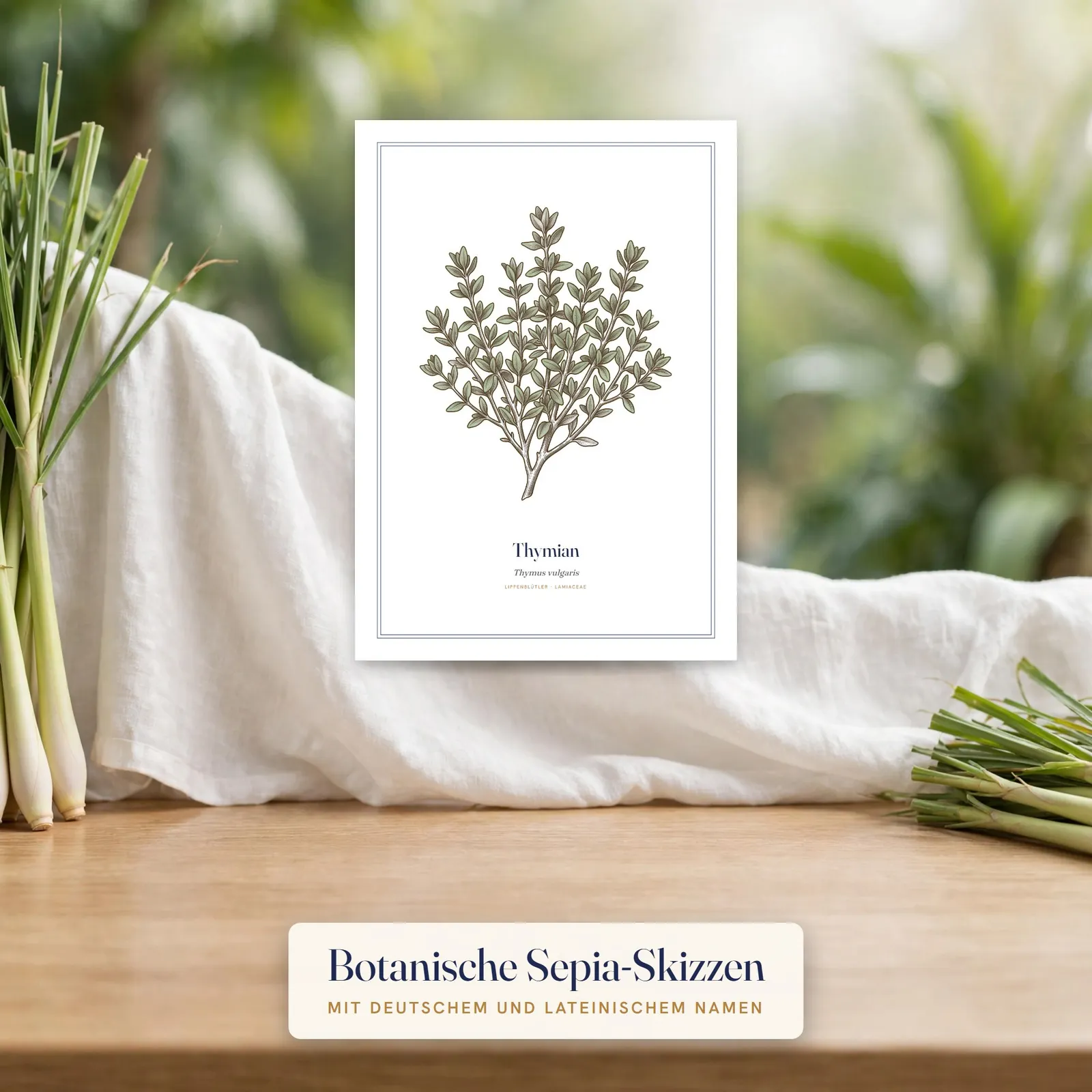 Botanische Poster Küchenkräuter – 8 Kunstdrucke A4 zum Ausdrucken Botanische Poster Küchenkräuter – 8 Kunstdrucke A4 zum Ausdrucken – Einblick 3