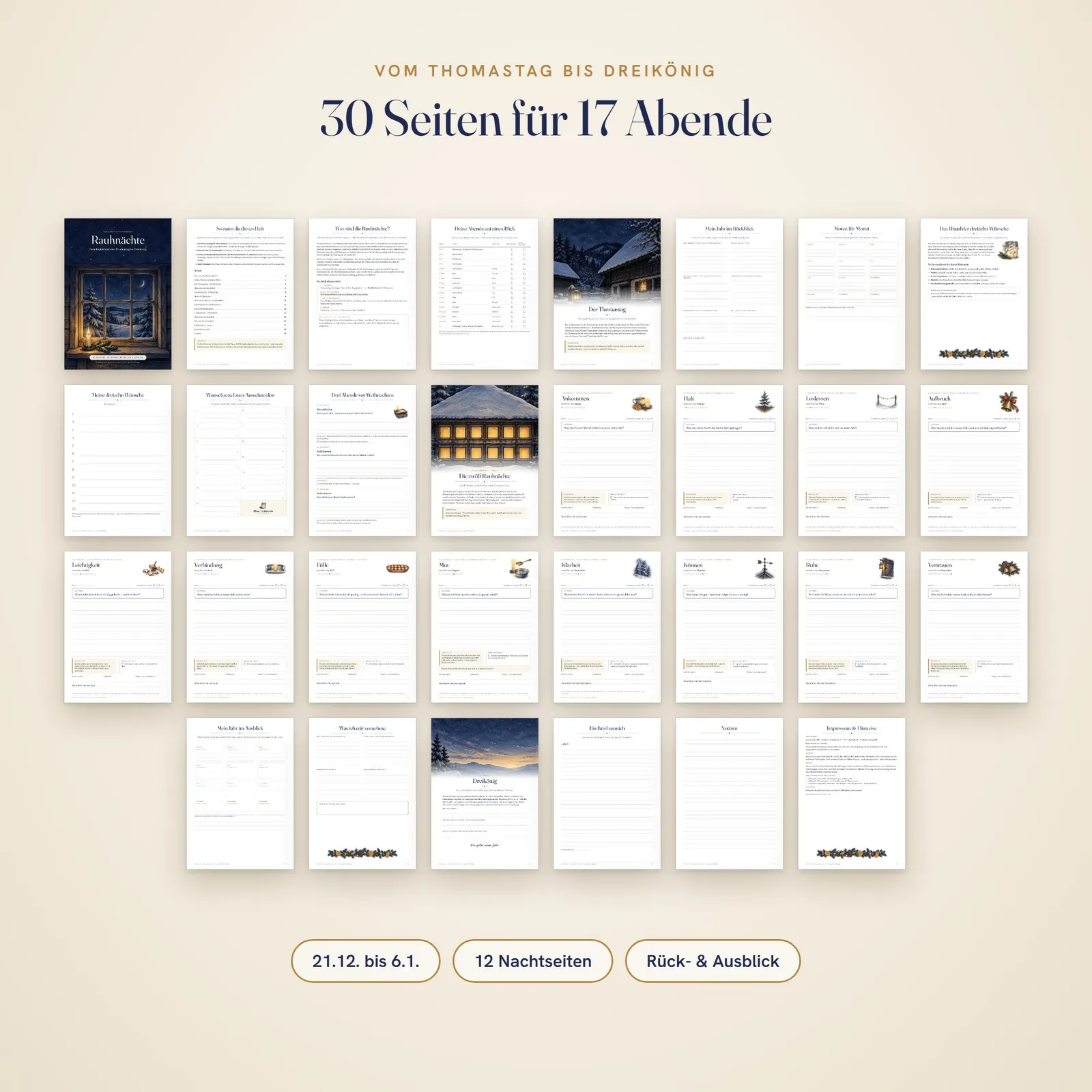 Weihnachts-Bundle zum Ausdrucken – von der Planung bis Dreikönig – Einblick 4