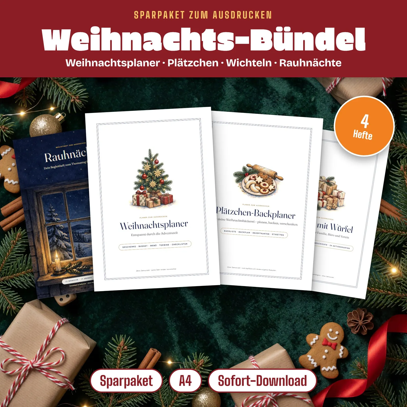Weihnachts-Bundle zum Ausdrucken – von der Planung bis Dreikönig Weihnachts-Bundle zum Ausdrucken – von der Planung bis Dreikönig – Titelbild