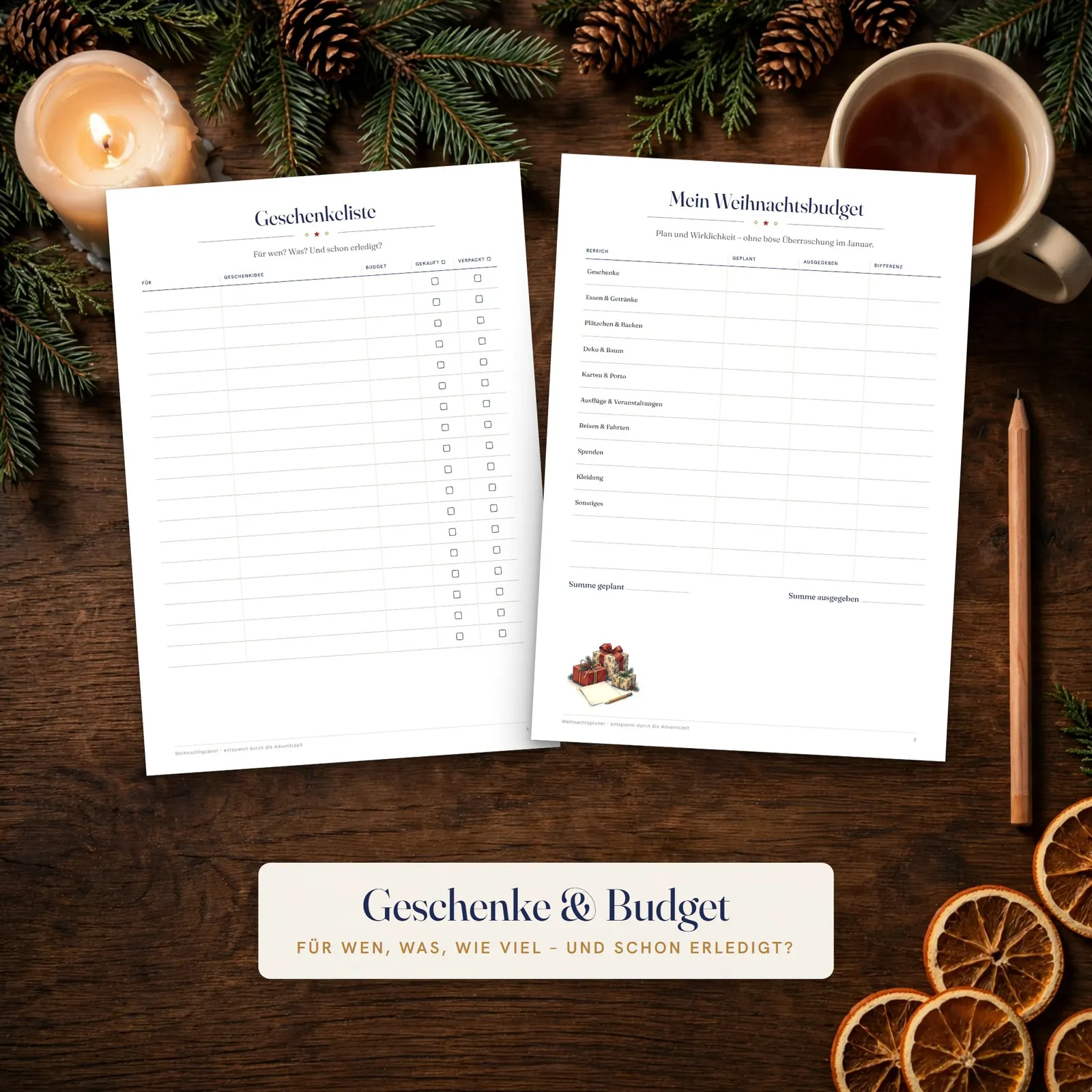 Weihnachtsplaner zum Ausdrucken – entspannt durch die Adventszeit Weihnachtsplaner zum Ausdrucken – entspannt durch die Adventszeit – Einblick 3
