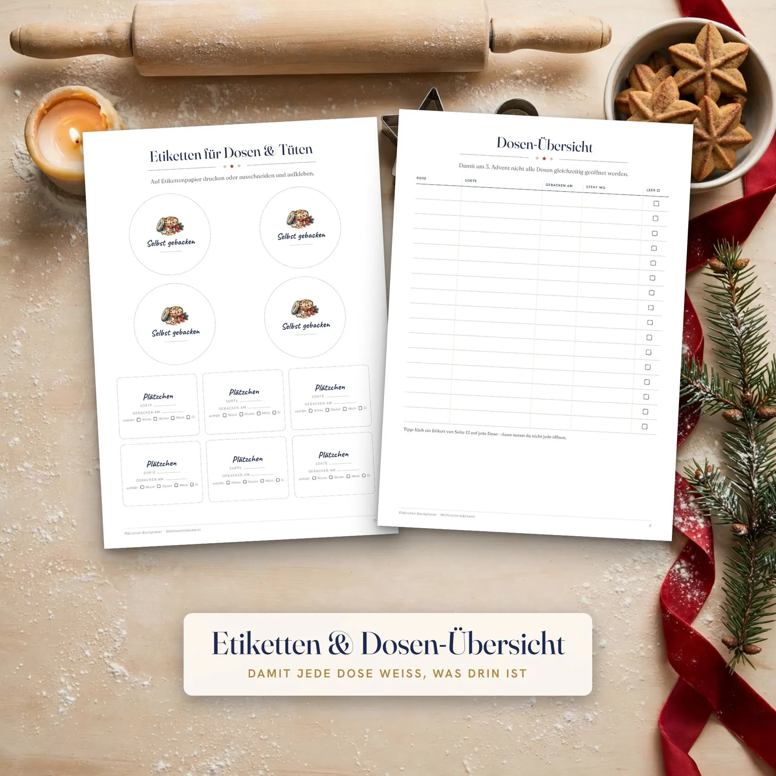 Plätzchen-Backplaner zum Ausdrucken – Weihnachtsbäckerei planen – Einblick 4