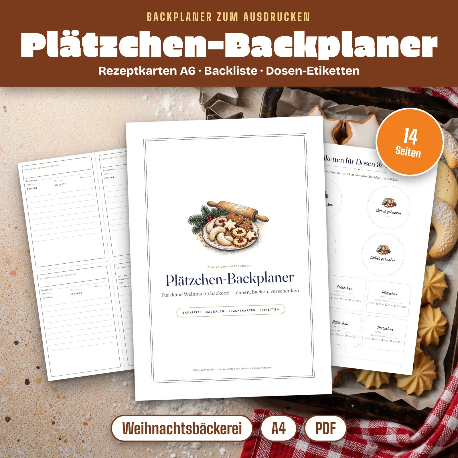 Plätzchen-Backplaner zum Ausdrucken – Weihnachtsbäckerei planen – Titelbild