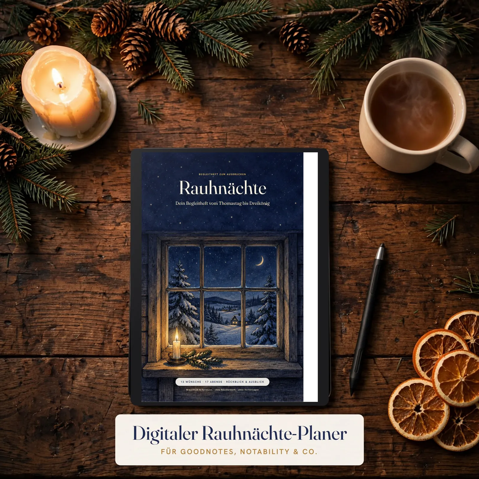 Rauhnächte-Set – Begleitheft, Tablet-Planer und 13-Wünsche-Set – Einblick 3