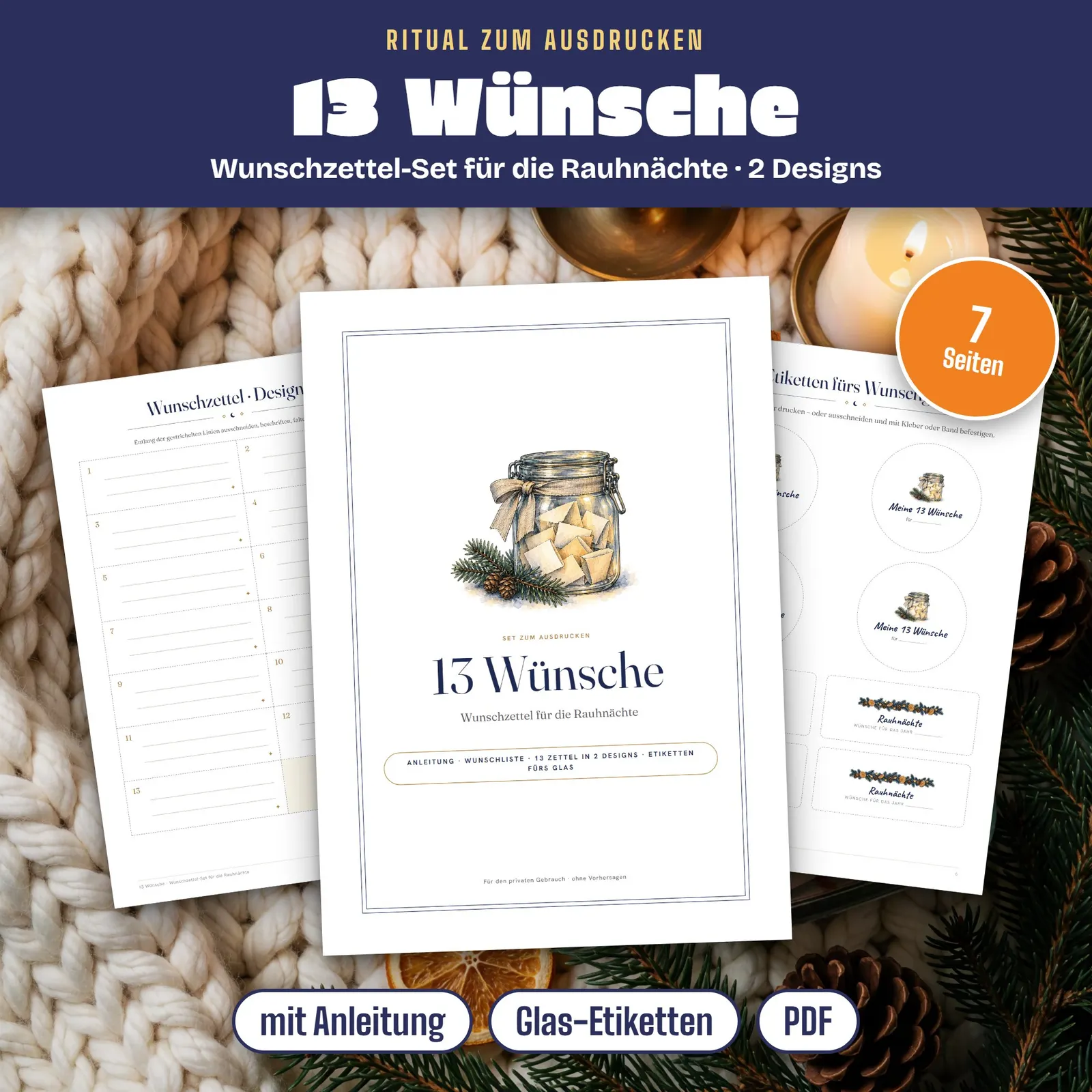 13 Wünsche Ritual – Wunschzettel-Set für die Rauhnächte – Titelbild