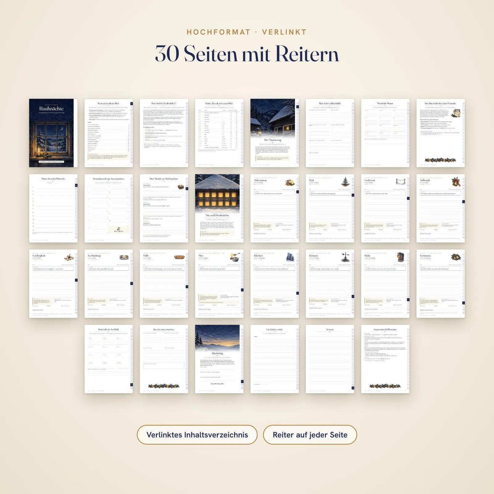Digitaler Rauhnächte-Planer fürs Tablet – mit Reitern und Links – Einblick 2
