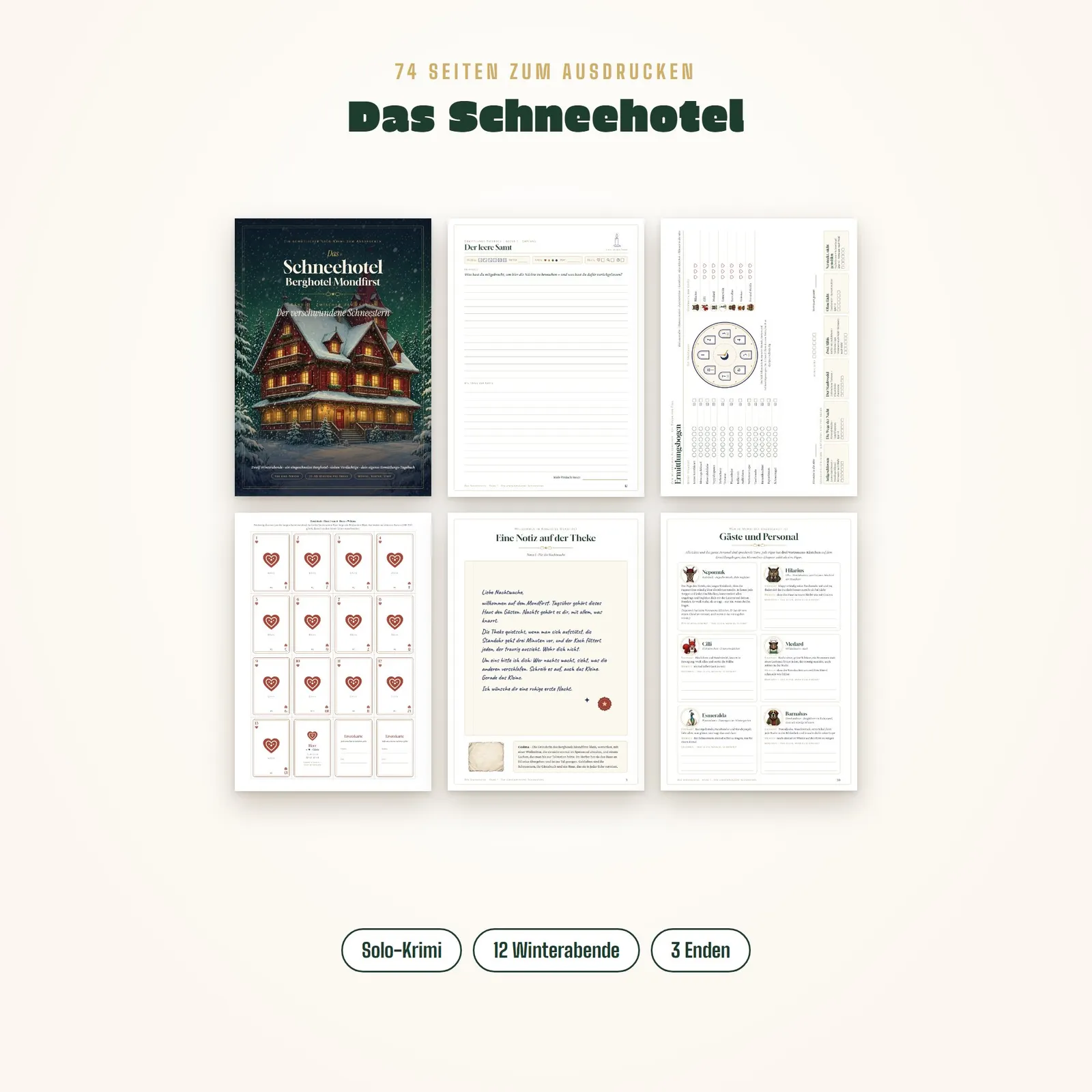 Solo-Krimi zum Ausdrucken – Das Schneehotel, Band 1 Solo-Krimi zum Ausdrucken – Das Schneehotel, Band 1 – Einblick 1