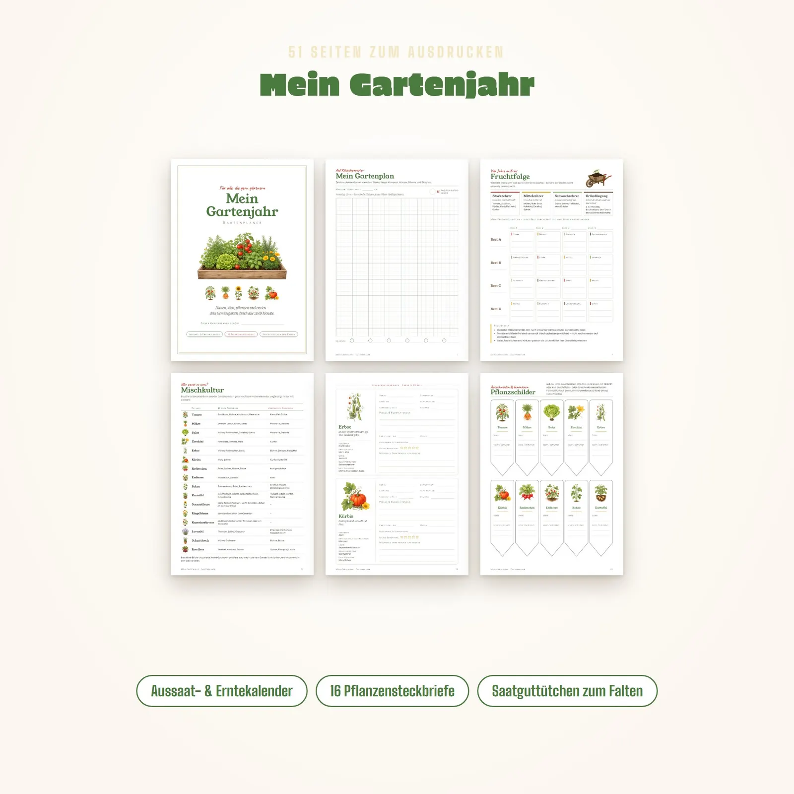 Gartenplaner zum Ausdrucken – Mein Gartenjahr Gartenplaner zum Ausdrucken – Mein Gartenjahr – Einblick 1