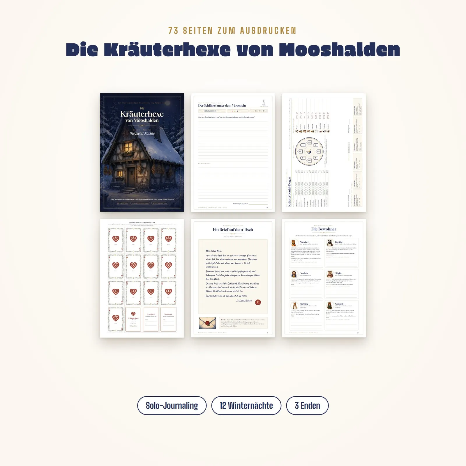 Solo-Rollenspiel zum Ausdrucken – Die Kräuterhexe von Mooshalden – Einblick 1