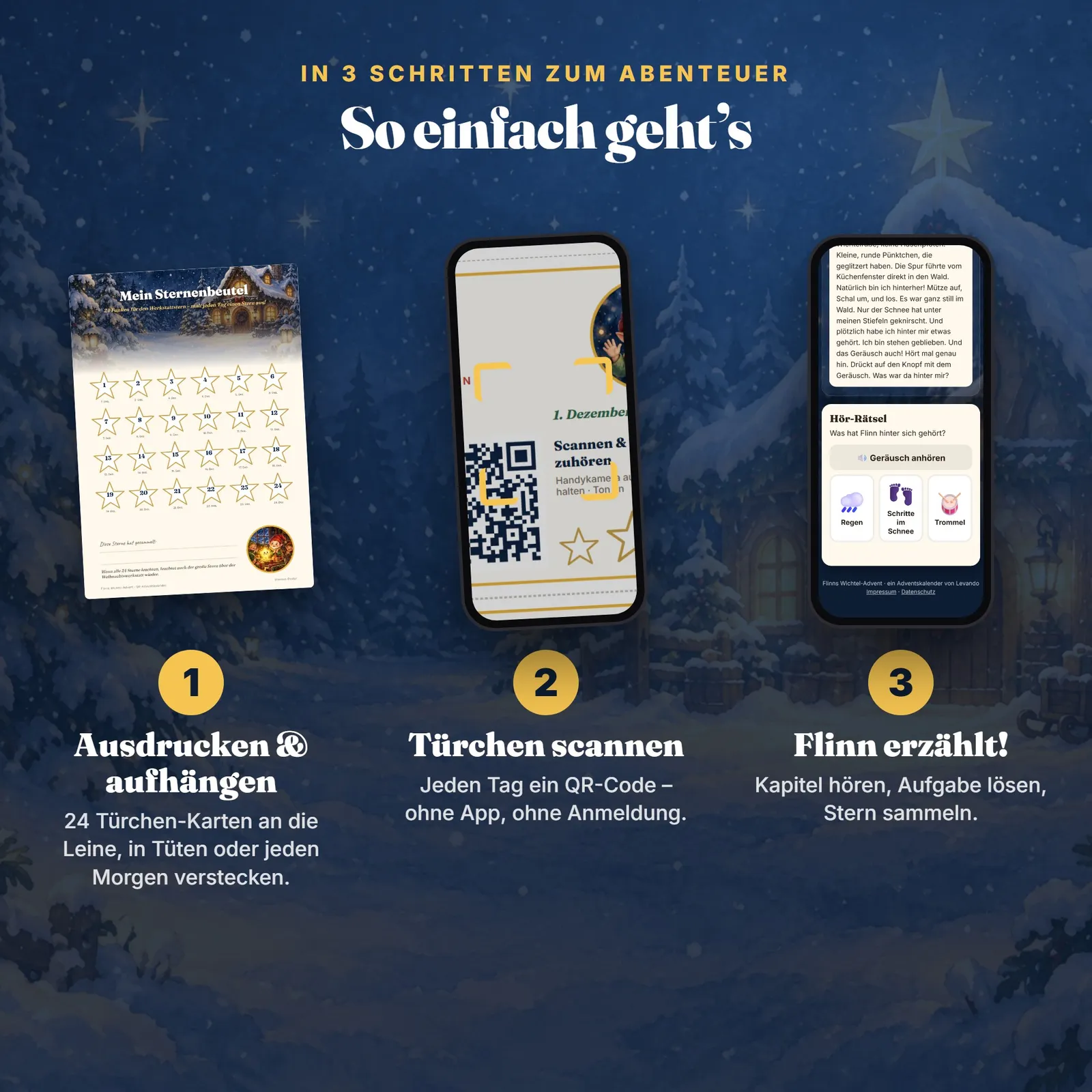 QR-Adventskalender mit Hörgeschichten – Flinns Wichtel-Advent – Einblick 1