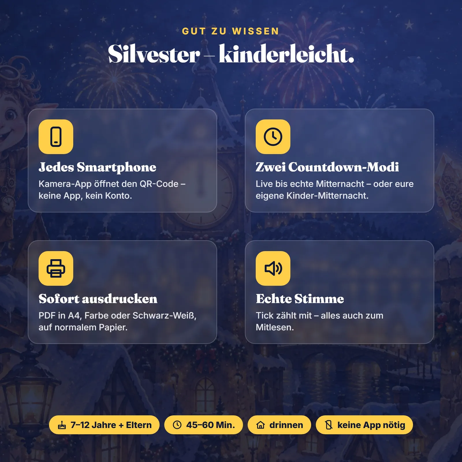 Silvester-Spiel für Kinder mit QR-Codes – Die gestohlene Mitternacht – Einblick 5