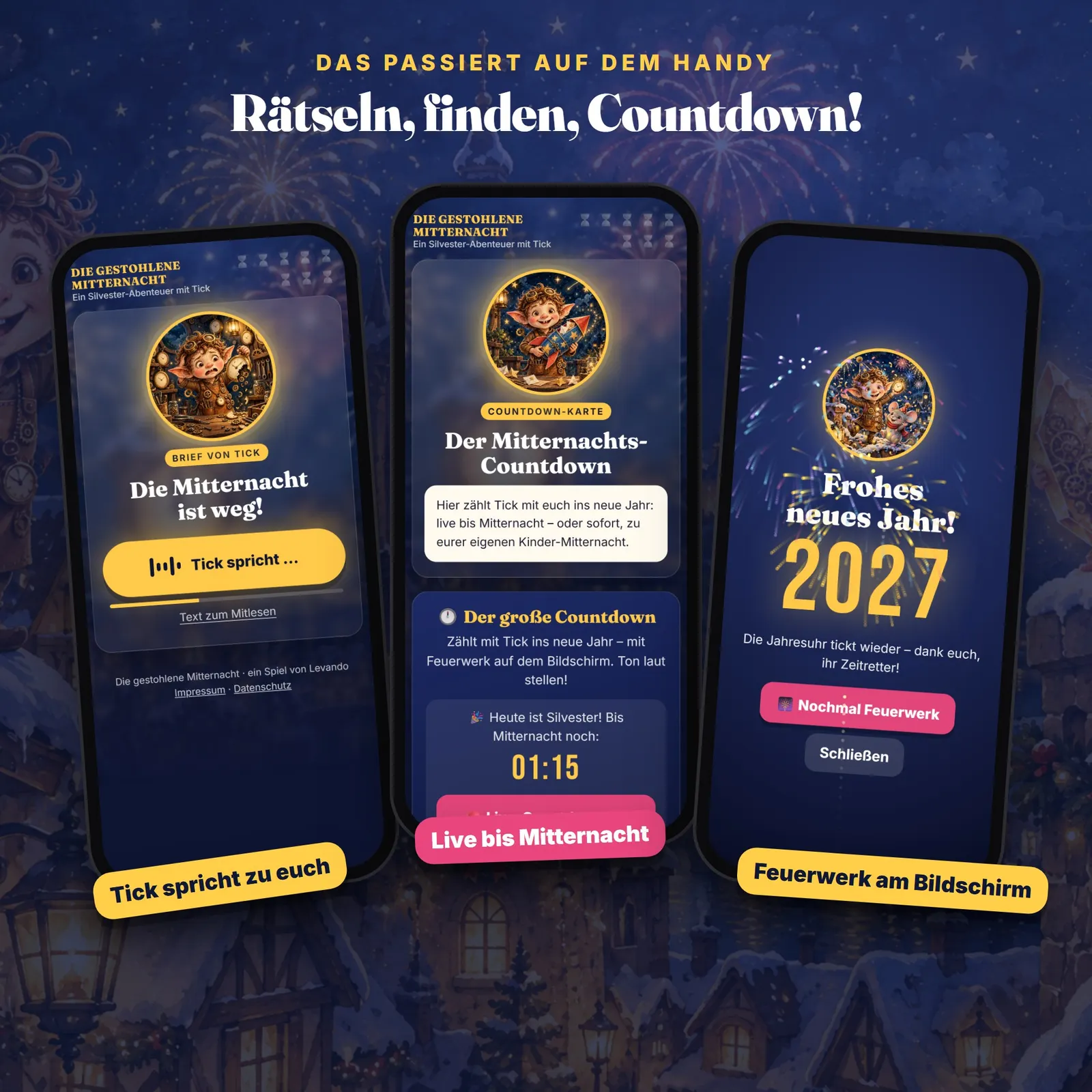 Silvester-Spiel für Kinder mit QR-Codes – Die gestohlene Mitternacht – Einblick 2