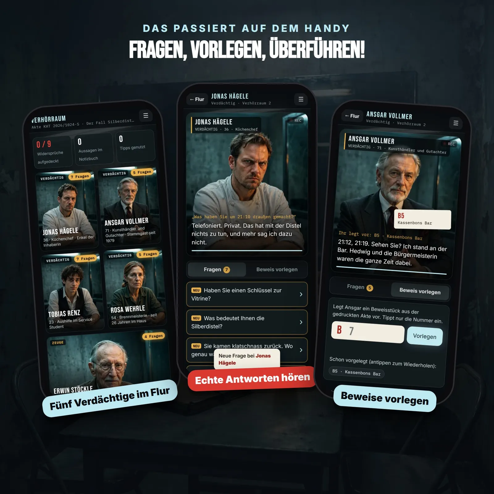 Detektivspiel mit Verhör-Simulator – VERHÖRRAUM: Der Fall Silberdistel Detektivspiel mit Verhör-Simulator – VERHÖRRAUM: Der Fall Silberdistel – Einblick 2