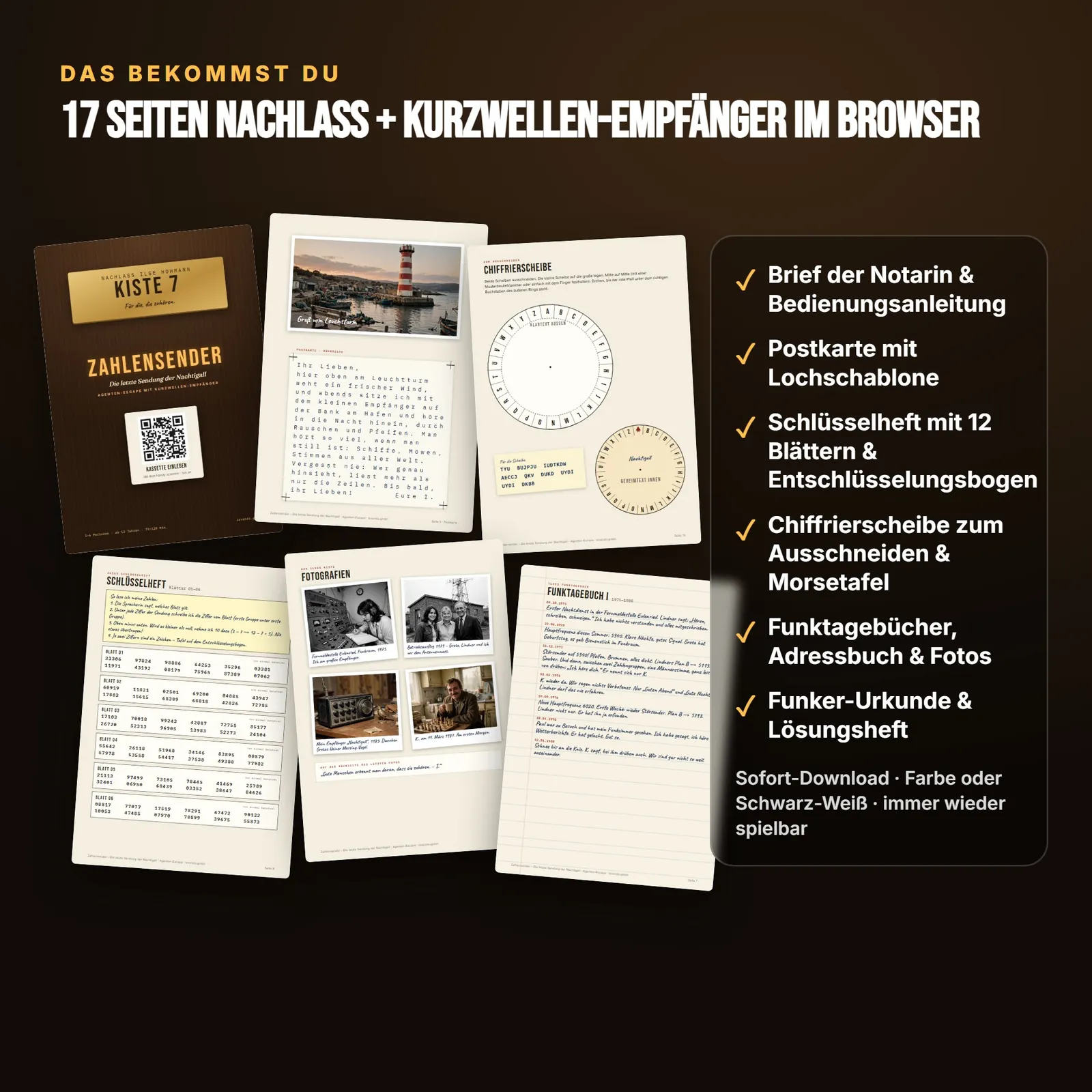 Escape-Spiel zum Ausdrucken: ZAHLENSENDER – Die letzte Sendung – Einblick 3