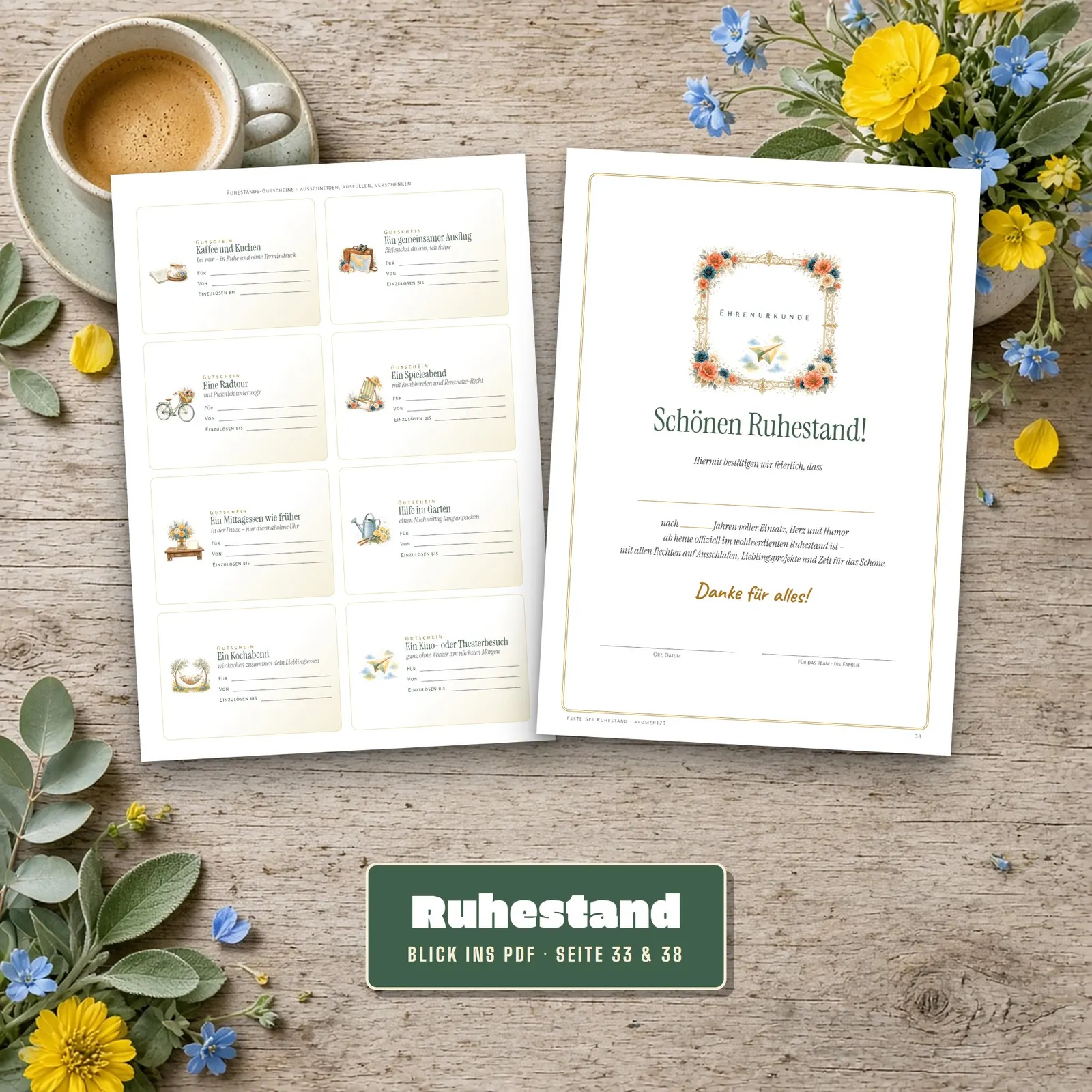Abschied in den Ruhestand – Partyset zum Ausdrucken – Einblick 3