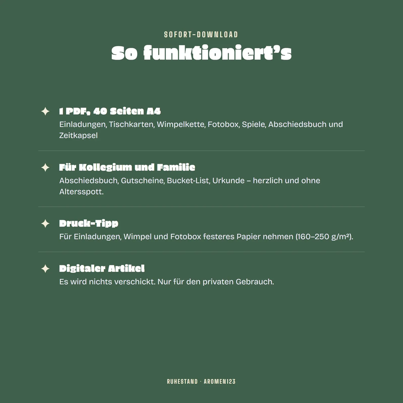 Abschied in den Ruhestand – Partyset zum Ausdrucken – Einblick 4