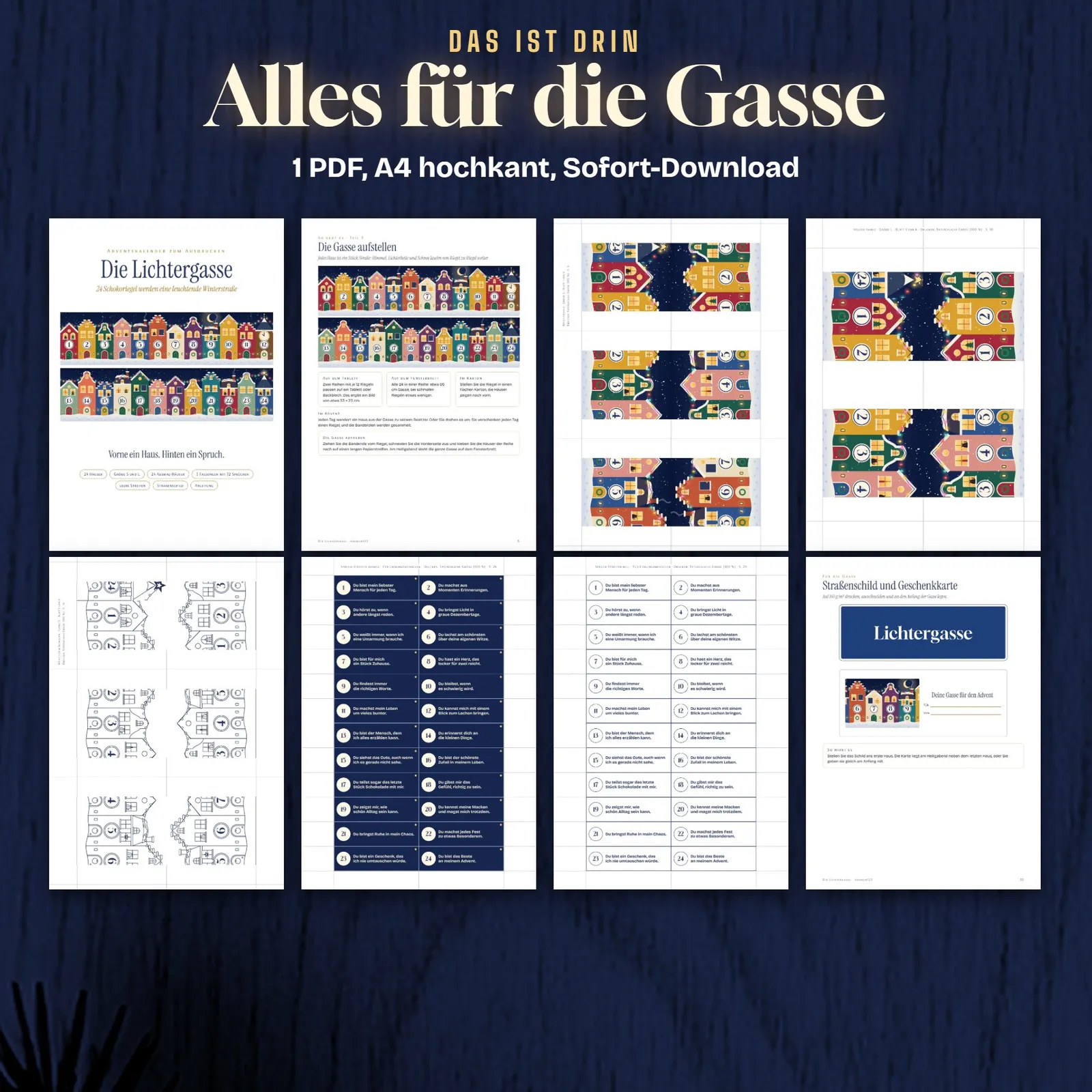 Schokoriegel-Adventskalender zum Ausdrucken – Die Lichtergasse – Einblick 4