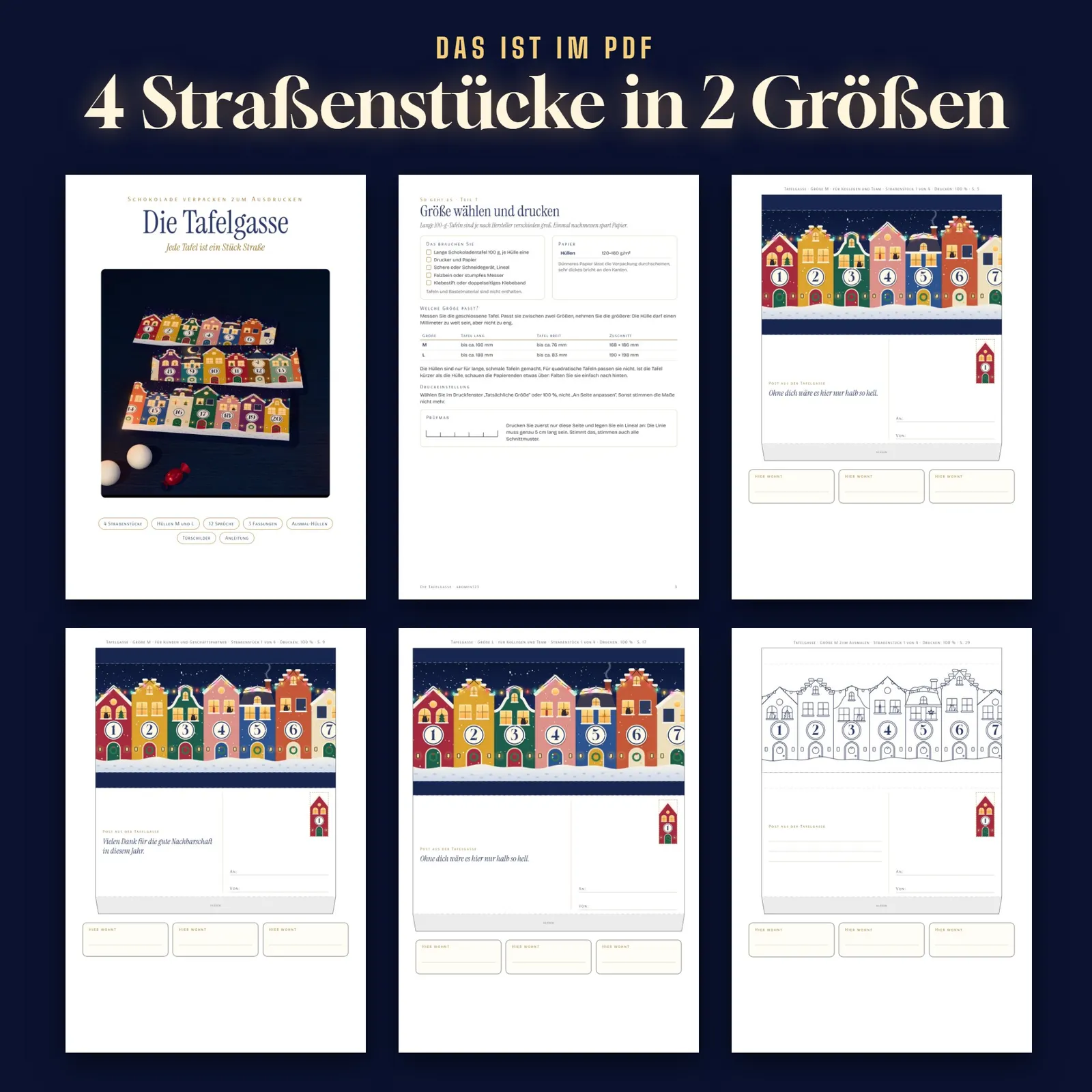 Schokolade verpacken zu Weihnachten – Die Tafelgasse zum Ausdrucken – Einblick 2