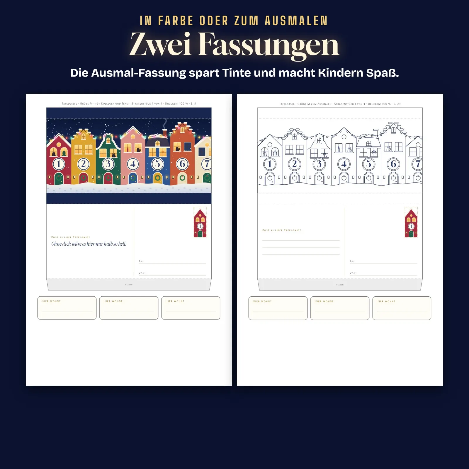 Schokolade verpacken zu Weihnachten – Die Tafelgasse zum Ausdrucken – Einblick 3