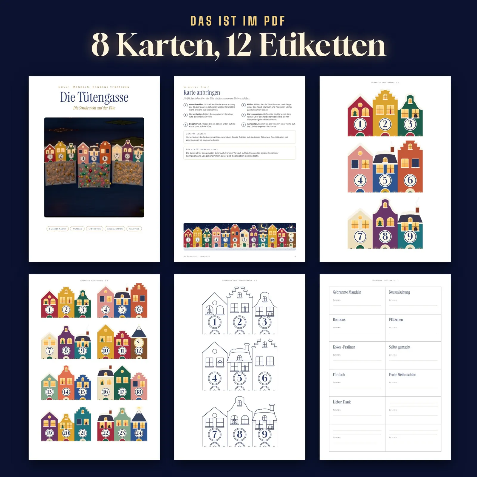 Tütenkarten zum Ausdrucken – Die Tütengasse – Einblick 2