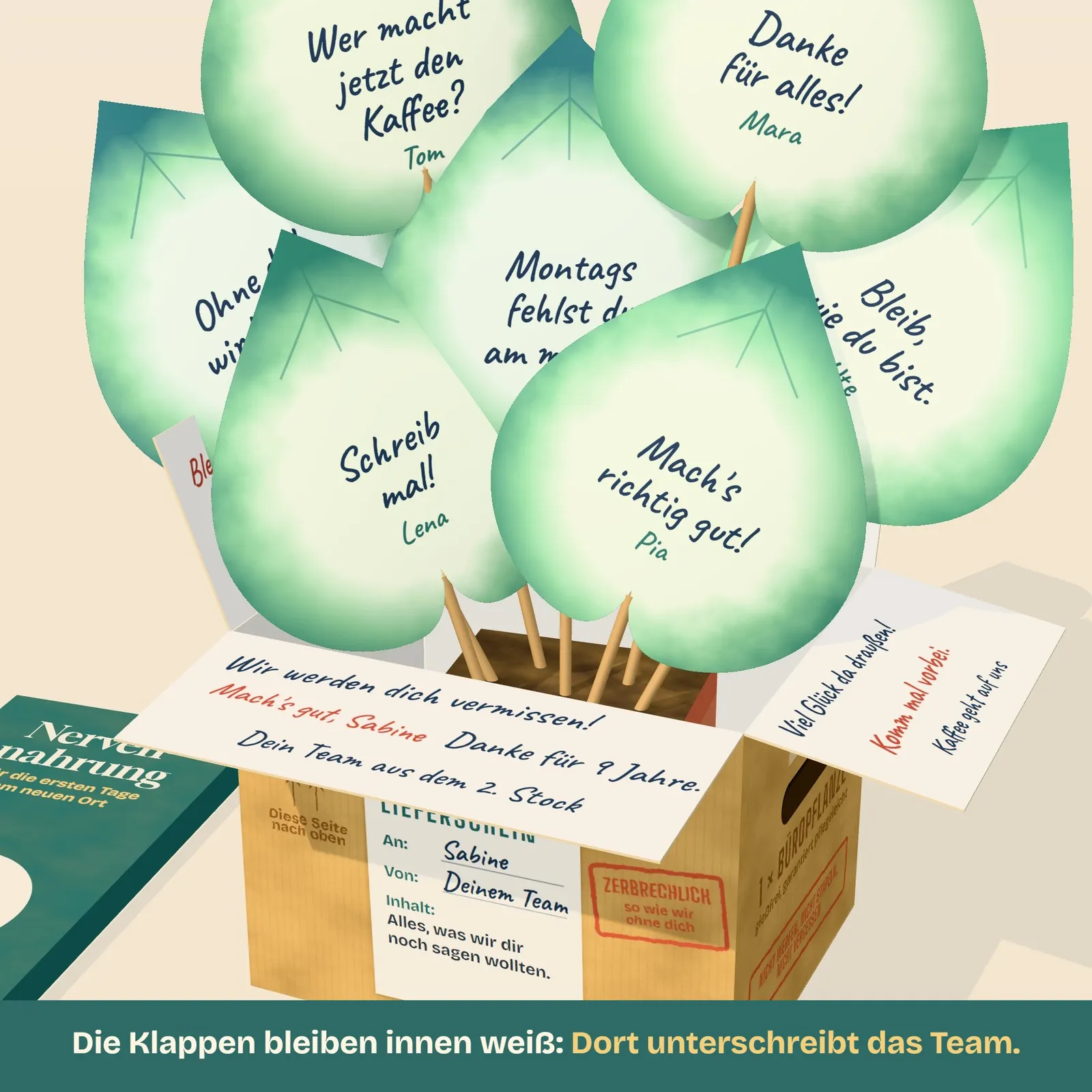 Abschiedsgeschenk für Kollegen zum Ausdrucken – Der Umzugskarton Abschiedsgeschenk für Kollegen zum Ausdrucken – Der Umzugskarton – Einblick 1