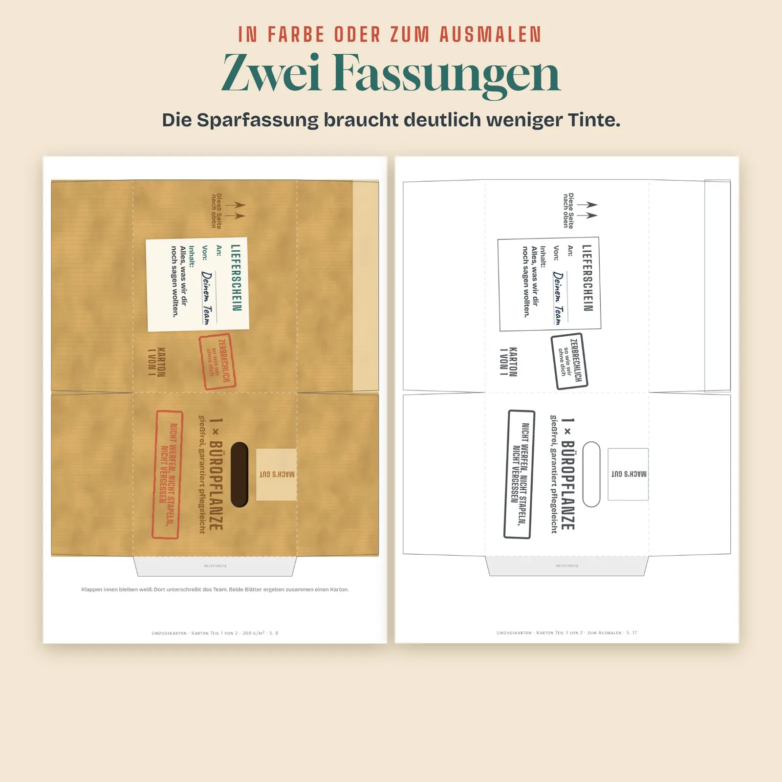 Abschiedsgeschenk für Kollegen zum Ausdrucken – Der Umzugskarton Abschiedsgeschenk für Kollegen zum Ausdrucken – Der Umzugskarton – Einblick 3