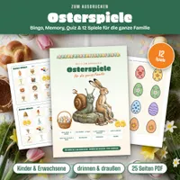 Video: Blick in Osterspiele für die Familie zum Ausdrucken – Bingo, Memory und Quiz