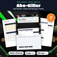 Video: Blick in Abo-Tracker Excel-Vorlage „Abo-Killer“ mit Kündigungsfristen