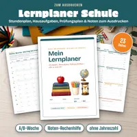 Video: Blick in Lernplaner Schule zum Ausdrucken mit Stundenplan und Notenübersicht
