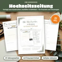 Video: Blick in Hochzeitszeitung Vorlage – 22 Zeitungsseiten zum Ausfüllen
