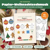 Video: Blick in Weihnachtsschmuck aus Papier basteln – Vorlagen zum Ausmalen